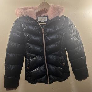 Michael Kors Kids Puffer Jacket with Pink Hood